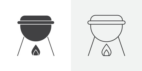 Barbecue grill icon Line graphics illustration