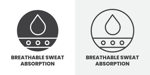 Breathable sweat absorption icon Line graphics illustration