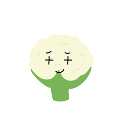 Popular kawaii cauliflower variant expression face cartoon design