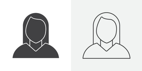Business women icon Line graphics illustration