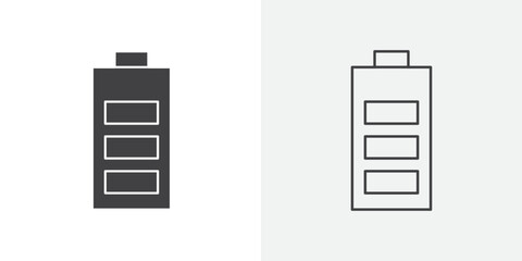 Charging battery icon Line graphics illustration