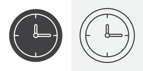 Clock icon Line graphics illustration