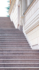 Fototapeta premium Vintage outdoor stairway with balustrade close up