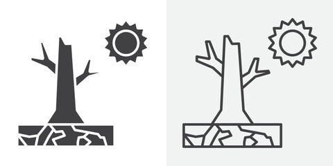 Drought icon Line graphics illustration