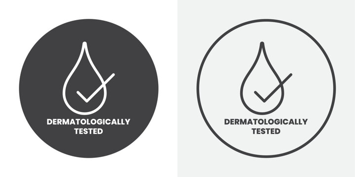 dermatologically tested icon Line graphics illustration