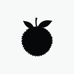 Lychee fruit vectors icon silhouette collection	