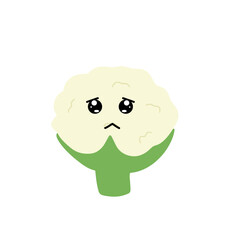 Popular kawaii cauliflower variant expression face cartoon design
