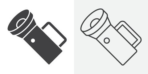 Flashlight icon Line graphics illustration