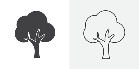 Forest and park trees icon Line graphics illustration