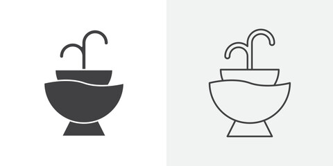 Fountain icon Line graphics illustration