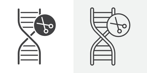genome editing icon Line graphics illustration