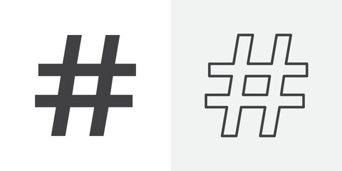 Hastag icon Line graphics illustration