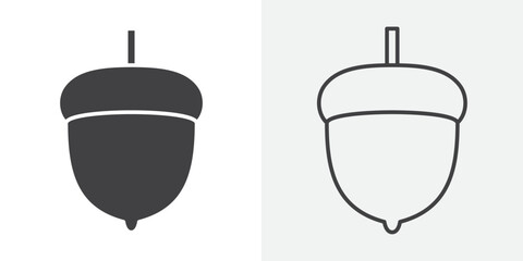 Hazelnut icon Line graphics illustration