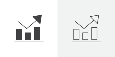 Increase chart icon Line graphics illustration