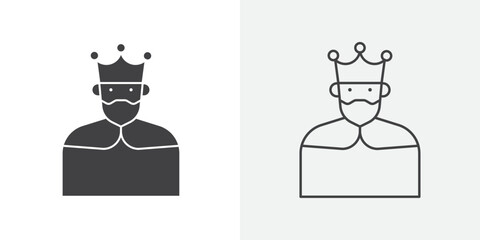 King icon Line graphics illustration