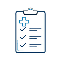 Medical checklist document icon, ideal for health assessments and patient management in healthcare settings