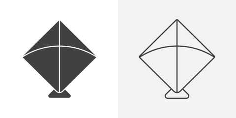 Kite icon Line graphics illustration