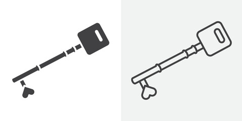Love key icon Line graphics illustration