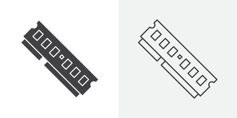 memory, ram icon Line graphics illustration
