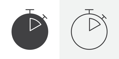Minute timer icon Line graphics illustration
