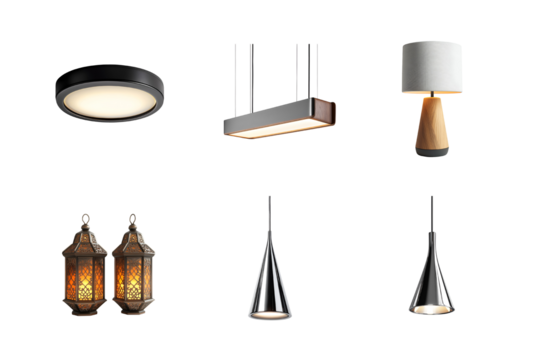 A collection of stylish lamp designs showcasing modern and traditional elements