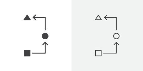 Process, method, step, procedure or workflow icon Line graphics illustration