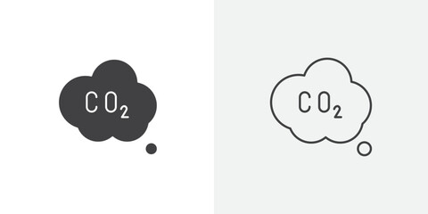 Reduce carbon dioxide co2 icon Line graphics illustration