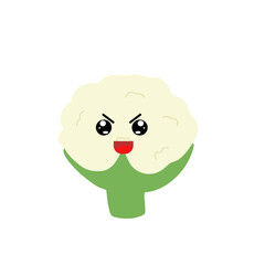 Cauliflower emoticon cartoon illustration