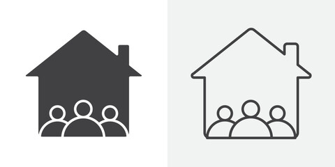 roommates icon Line graphics illustration