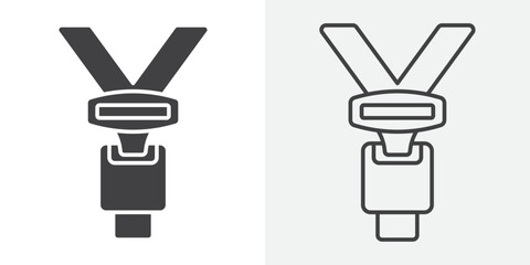 Safety belt icon Line graphics illustration