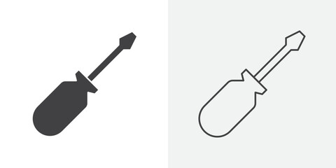 Screwdriver icon Line graphics illustration