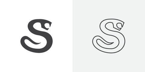 Snake icon Line graphics illustration