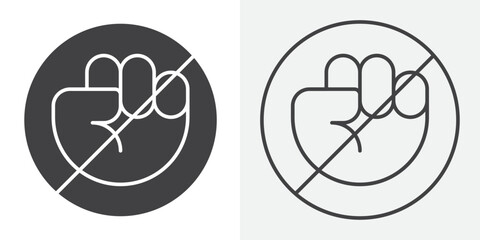 Stop violence icon Line graphics illustration