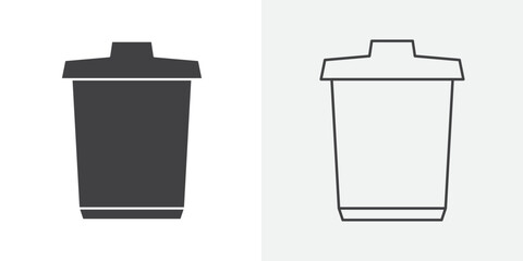Trash icon Line graphics illustration
