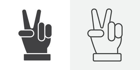Fototapeta premium Victory icon Line graphics illustration