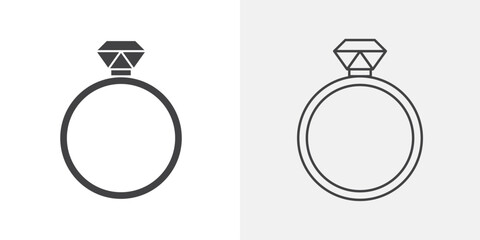 Wedding ring icon Line graphics illustration