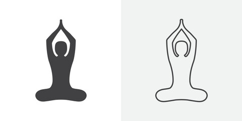 Yoga pose icon Line graphics illustration