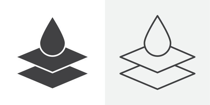 Water repellent surface icon Line graphics illustration
