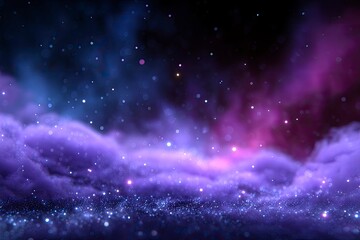 Nebula Purpleblue cloud formation with scattered bokeh and light effects