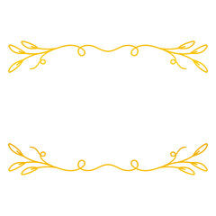 Gold curved leaf vine text frame