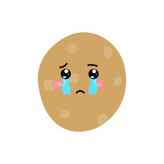 Potatoes character expression. emoticon element. Various expressions of cartoon illustrations. cute and adorable emoticons of fruits and vegetables style
