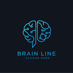 Brain technology logo template, Digital abstract logos for creative innovation. digital brain. brain hub logo design. brain connection logo vector icon