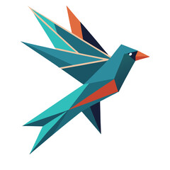 Geometric bird in flight