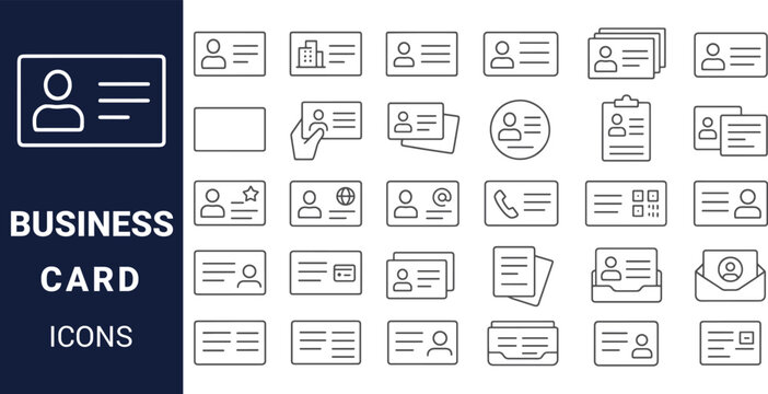 Collection of Business Card Icons Versatile Line Art Designs for Branding