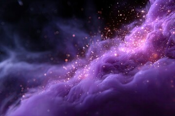 Purple nebulous cloud with bokeh lights in the sky