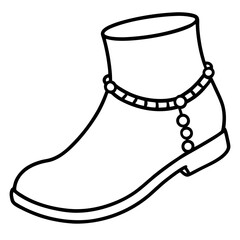 Anklet line art vector