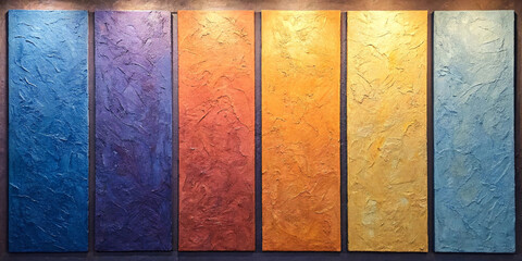 Abstract textured wall art panel set