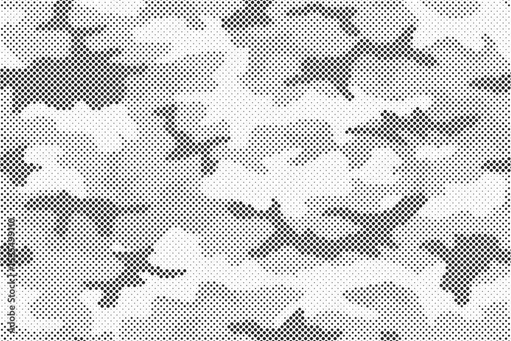 Poster Abstract halftone background. Military camouflage effect dot seamless pattern texture. Dotted background as design element.