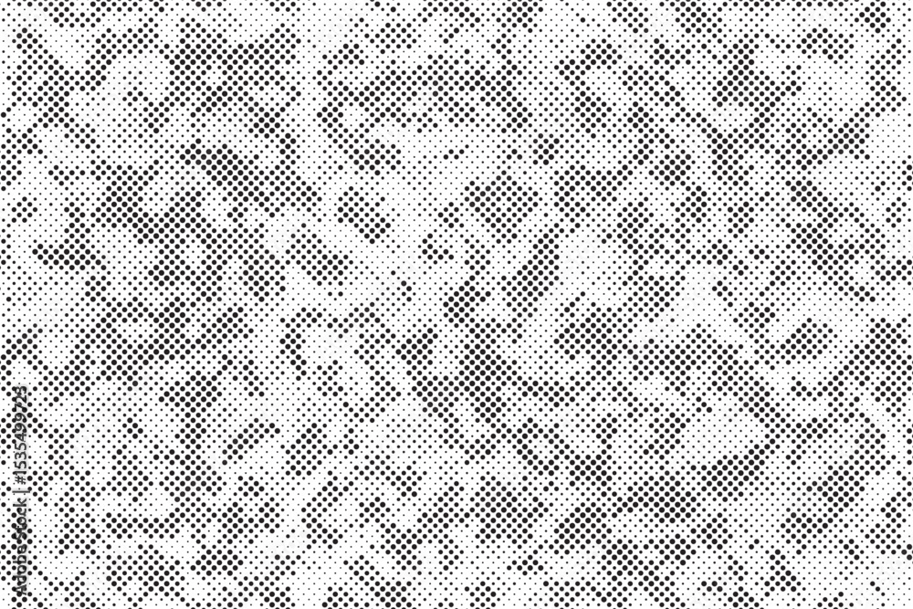 Poster abstract halftone seamless camouflage pattern. repeating digital dotted hexagonal camo military text