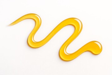 Fototapeta premium Golden honey drizzle on white background